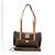 Céline Borsa Boston CELINE in tela Macadam PVC Pelle Marrone Oro Auth 176802V D'oro - vista 12
