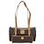 Céline Borsa Boston CELINE in tela Macadam PVC Pelle Marrone Oro Auth 176802V D'oro - vista 13