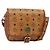 Borsa a tracolla MCM Vicetos Logogram PVC Marrone Oro Auth 180068 D'oro