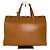 Bolso Tote Courreges de cuero color canela con herrajes en tono plata Camello
