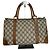 Vintage Gucci GG Canvas Weekender Tasche Beige Leder Monogramm