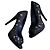 Tosca Blu Stilettos negros adornados con strass Azul marino