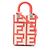 Borsa a 2 vie Fendi Sunshine Shopper Mini Bianco Rosso