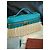 Loro Piana Borsa Vanity Case in pelle di struzzo e rattan Beige Turchese - vista 2