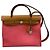 Hermès Herbag Zip 31 Handbag in Rose Azalée & Natural Canvas Pink