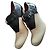 Botines Céline de charol y piel efecto cocodrilo con tacón de bloque Negro Beige