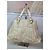 Fendi Borsa Tote in Pelle Lucida Crema Crudo - vista 5