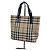 Burberry Haymarket Check Borsa Tote Marrone Nero Beige