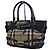 Borsa Tote in Pelle Burberry Haymarket Check Nero Rosa Beige