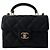 Bolsa Chanel Retro Twist Mini em Couro Preto