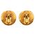 Orecchini tondi Chanel Vintage Coco Mark D'oro - vista 2