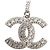 Chanel Silber CC Messing Anhänger-Halskette mit Strass und Kunstperlen - vista 2
