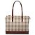 Burberry Beige House Check Canvas Tote Bordeaux