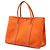 Hermès Garden Party 36 in Toile Orange e Negonda Arancione - vista 2
