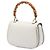 Bamboo Borsa Gucci con manico in bambù in pelle di vitello bianca con stampa cornice Bianco - vista 2