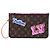 Pochette Louis Vuitton Neverfull MM con patch Monogram marrone