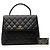 Bolso Chanel Black CC Quilted Caviar Kelly Top Handle Negro - vista 8