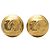 Orecchini Chanel Gold CC placcati oro tondi con clip D'oro