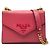 Prada borsa a tracolla envelope monocromatica in pelle Saffiano rosa