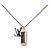 Collana Louis Vuitton Charms Monogram Eclipse in ottone argentato Argento - vista 2