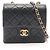 Borsa a tracolla Chanel in pelle nera trapuntata Nero
