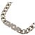 Collana Christian Dior con maglie a catena argentate e strass Argento - vista 3