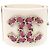Bracciale rigido Chanel Coco Mark con strass Rosa Bianco D'oro