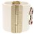 Bracciale rigido Chanel Coco Mark con strass Rosa Bianco D'oro - vista 4