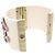 Bracciale rigido Chanel Coco Mark con strass Rosa Bianco D'oro - vista 5