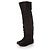 Prada, botas largas de cuero negro con arrugas.