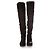 Prada, botas largas de cuero negro con arrugas. - vista 5