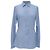 Camicia in seta blu con logo ricamato Victoria Beckham