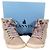 Sneakers high-top texturizzate Lanvin in pelle beige - vista 11