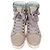 Sneakers high-top texturizzate Lanvin in pelle beige - vista 5