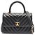 Borsa 2WAY in pelle Chanel Coco Handle Chevron Nero