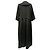 Ganni Maxikleid mit gerafftem Rüschenkragen aus schwarzem Polyester - Ansicht 3