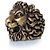 Gucci, Anello unisex testa di leone in oro D'oro Metallico - vista 2