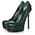 Yves Saint Laurent, Escarpins à plateforme Tribtoo en cuir vert.  - vue 1