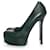 Yves Saint Laurent, Escarpins à plateforme Tribtoo en cuir vert.  - vue 2