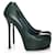 Yves Saint Laurent, Escarpins à plateforme Tribtoo en cuir vert.  - vue 5