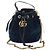 Borsa a secchiello Gucci GG Marmont in velluto blu navy