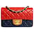 Borsa Chanel Edinburgh Tricolor Mini Classic Flap Rosso Caramello Blu scuro