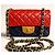 Borsa Chanel Edinburgh Tricolor Mini Classic Flap Rosso Caramello Blu scuro - vista 3
