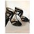Jimmy Choo Karla Sandali Lurex Nero e Oro D'oro - vista 2