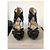Jimmy Choo Karla Sandali Lurex Nero e Oro D'oro - vista 4