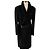 Agnona Black Alpaca Wool Blend Wrap Coat with Leather Belt