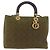 Borsa Christian Dior Canage Lady Dior Nylon 2way Khaki Gold Auth 179698 D'oro Cachi - vista 2
