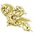Autre Marque Chimäre-Brosche aus Gelbgold. - Ansicht 2