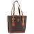 Céline Borsa Tote CELINE Macadam Canvas PVC Pelle Marrone Oro Auth 180666 D'oro