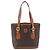 Céline Borsa Tote CELINE Macadam Canvas PVC Pelle Marrone Oro Auth 180666 D'oro - vista 2